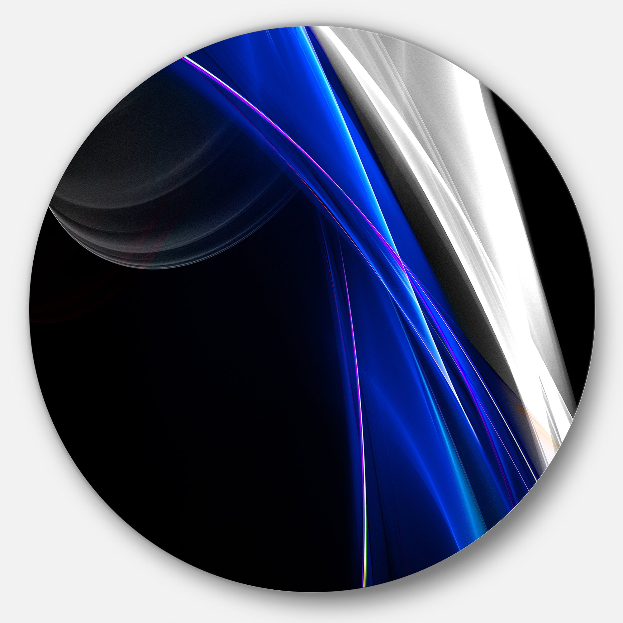 Glittering Blue Pattern' Disc Abstract Circle Metal Wall Art