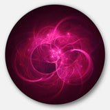 Glowing Magenta Circles' Disc Abstract Circle Metal Wall Art