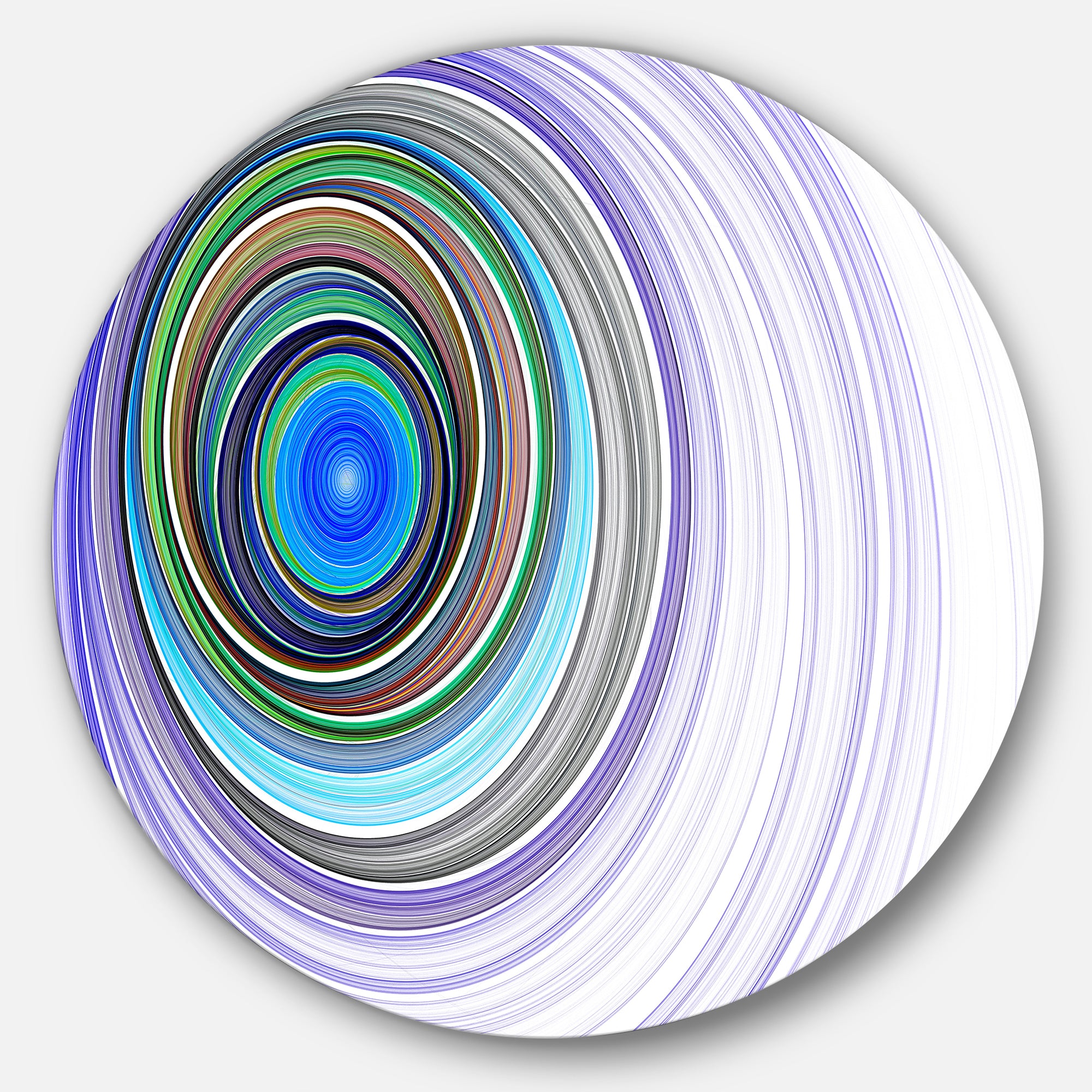 Endless Tunnel Purple Ripples' Disc Abstract Circle Metal Wall Art