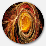 Orange Ball of Yarn' Disc Abstract Circle Metal Wall Art