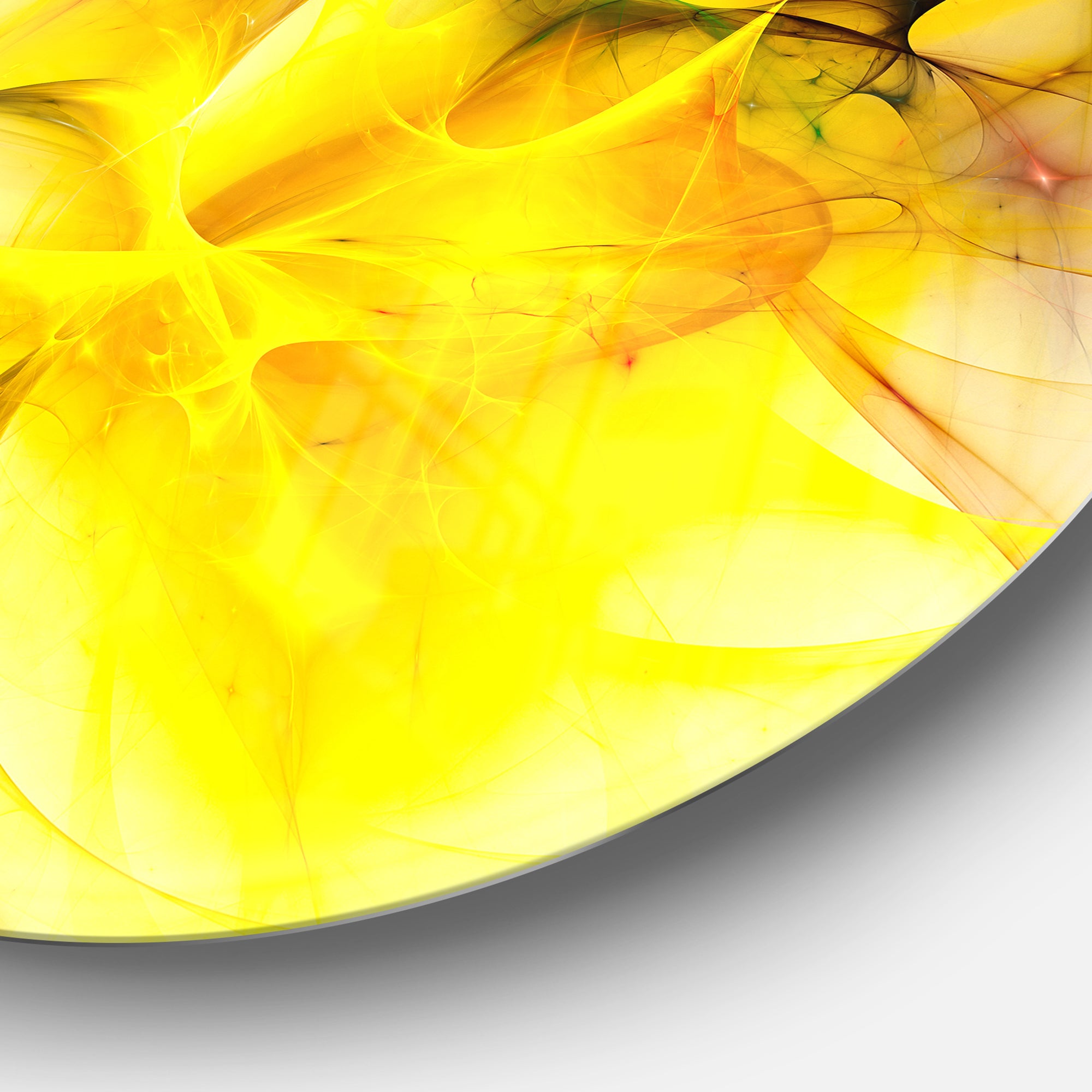 Light Yellow Nebula Star' Disc Abstract Circle Metal Wall Art