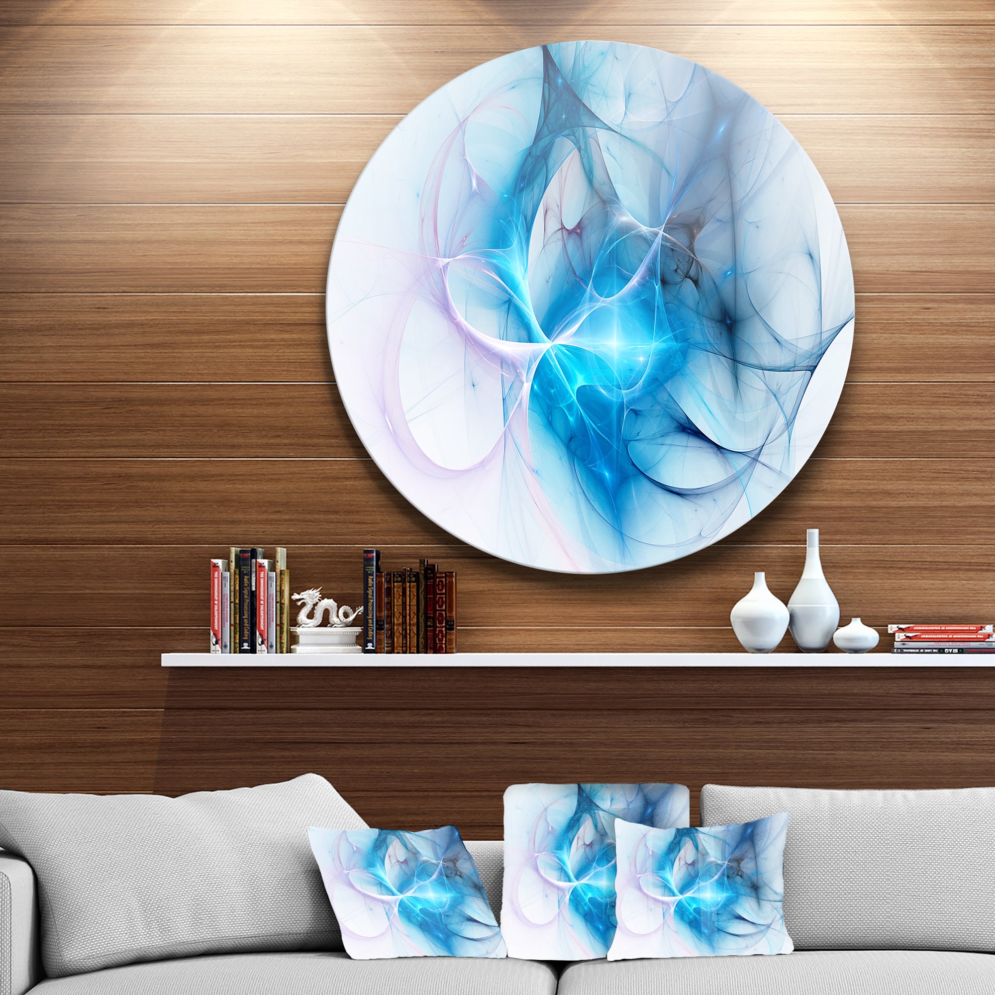 Blue Nebula Star' Disc Abstract Circle Metal Wall Art