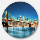 Big Apple New York' Cityscape Photo Circle Metal Wall Art