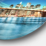 Big Apple New York' Cityscape Photo Circle Metal Wall Art