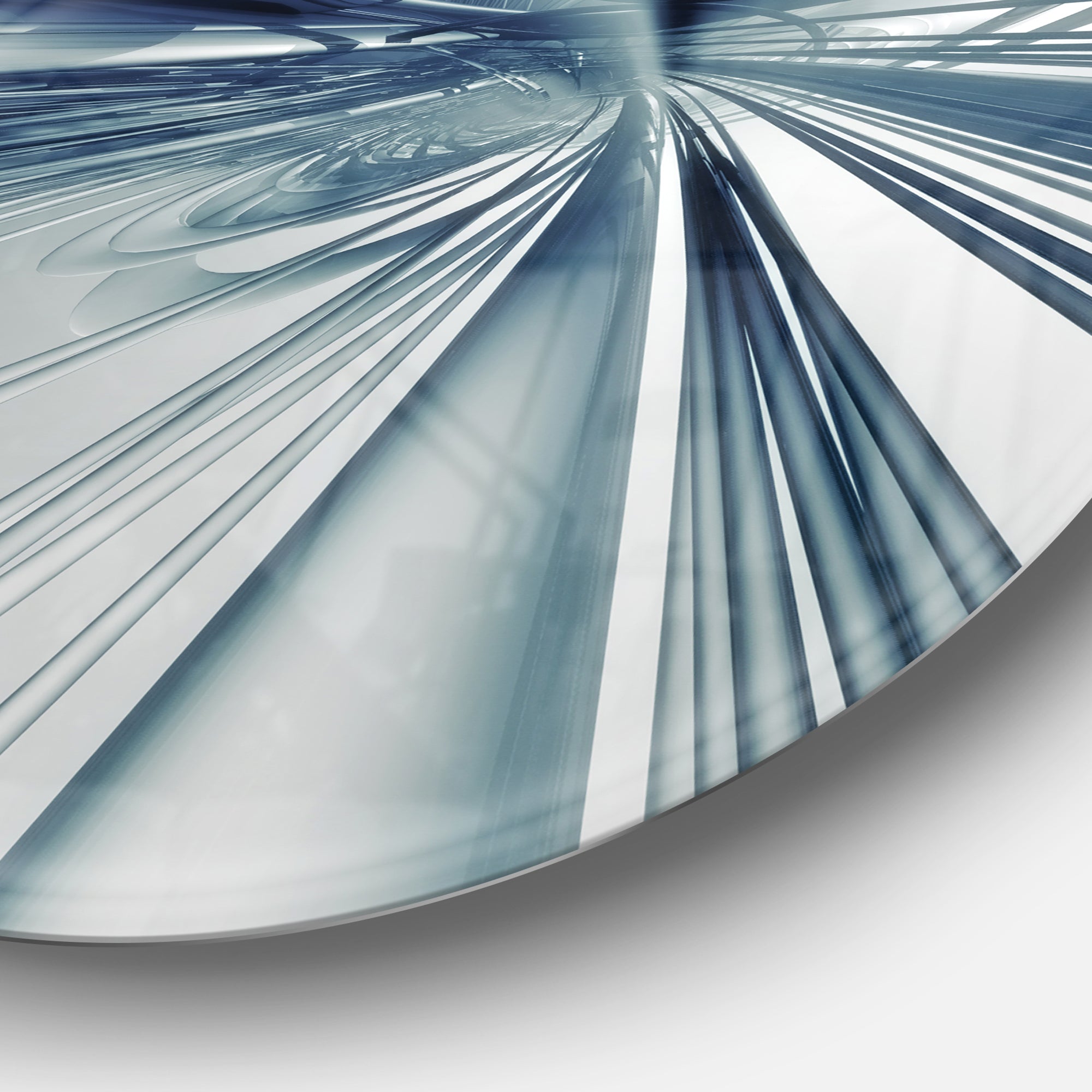 Blue 3D Textured Art' Abstract Circle Metal Wall Art