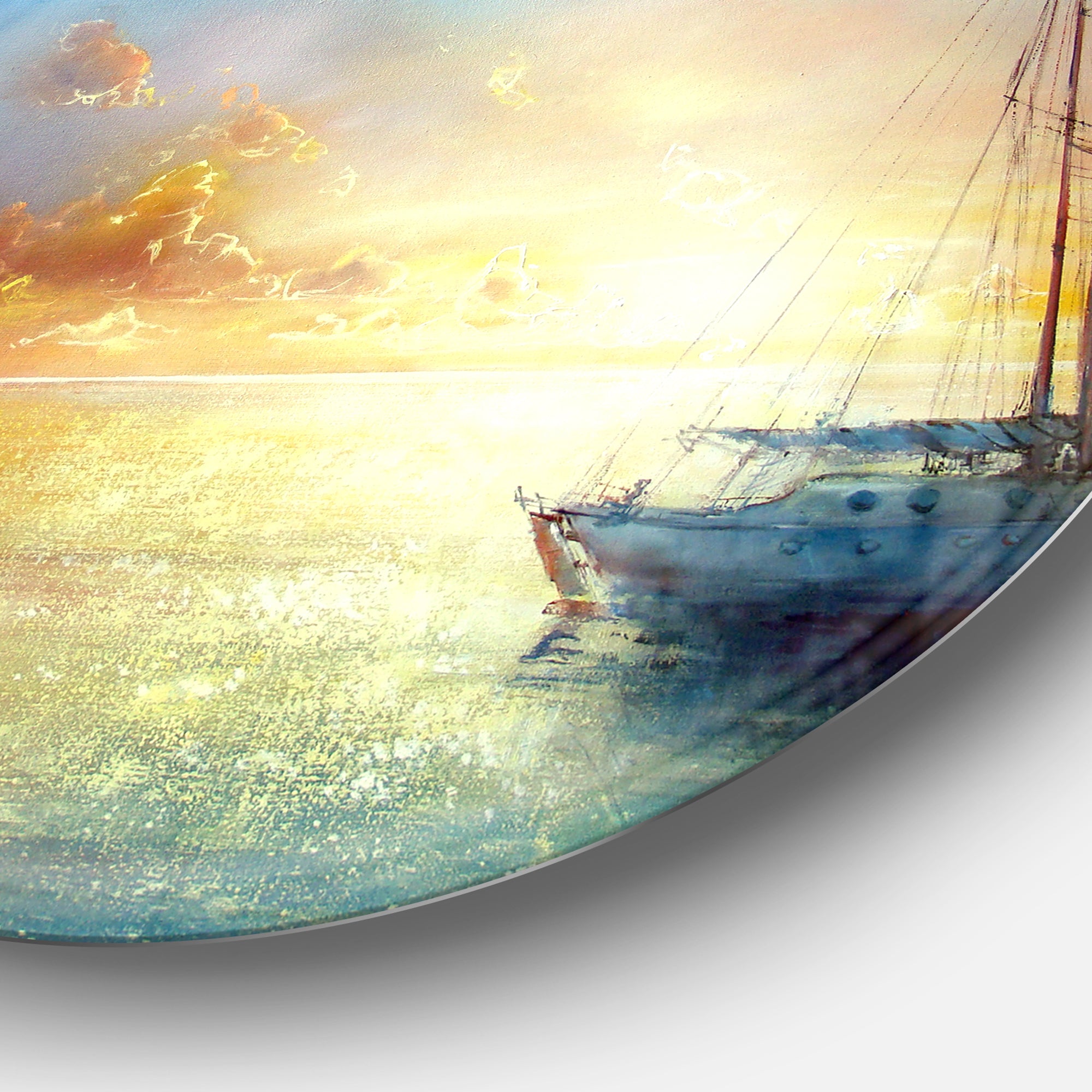 Seascape Pier' Seascape Circle Metal Wall Art