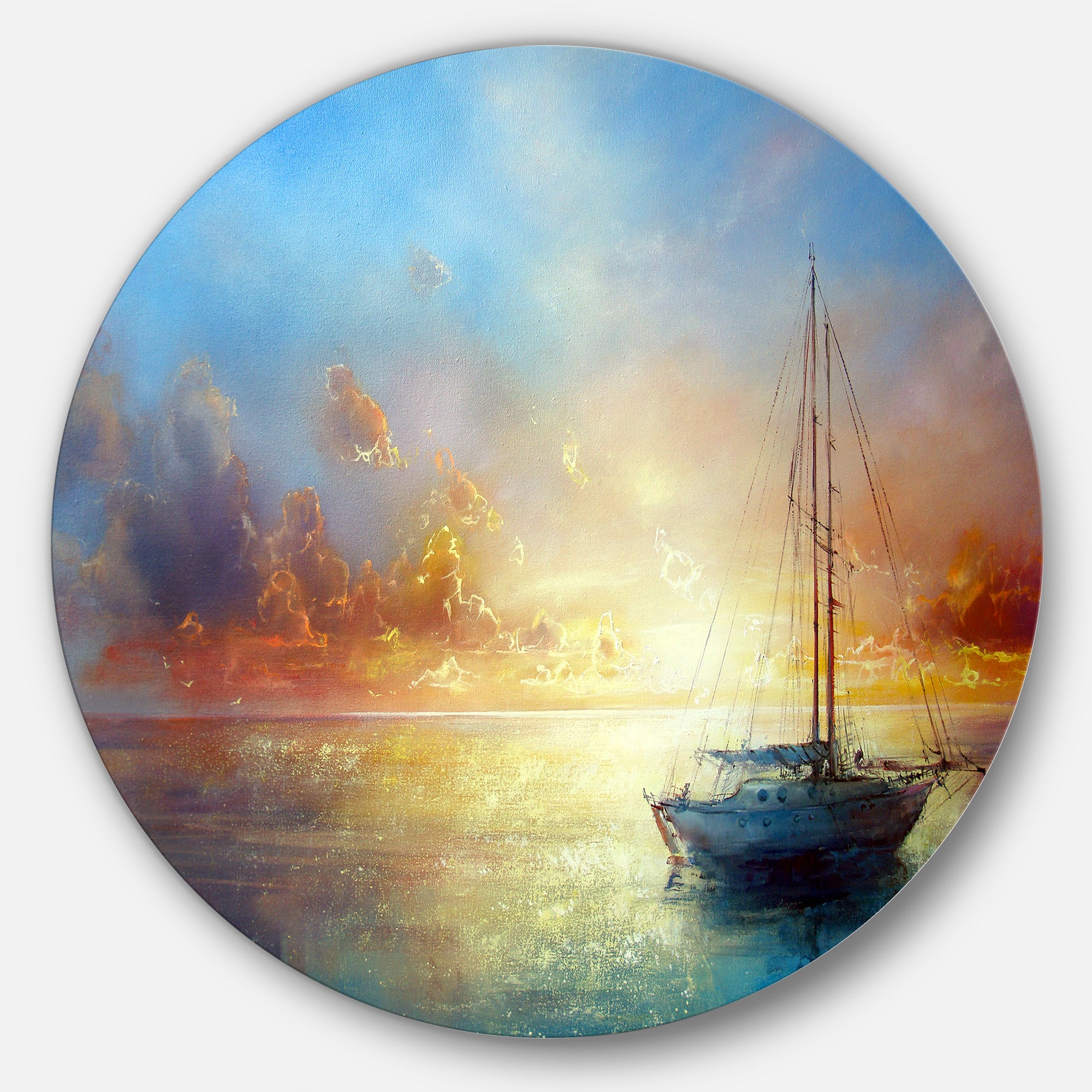 Seascape Pier' Seascape Circle Metal Wall Art