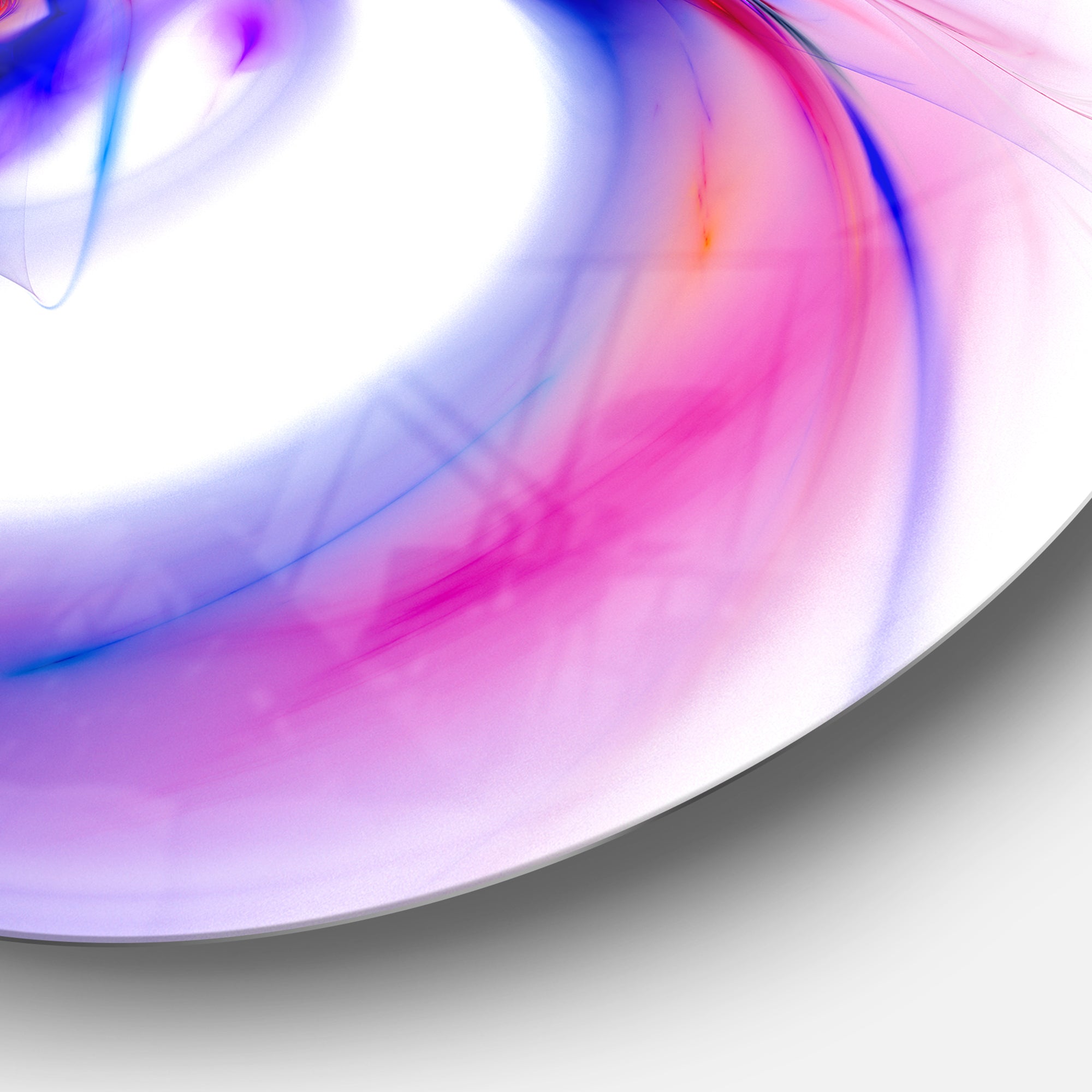 Purple Abstract Fractal Art' Abstract Circle Metal Wall Art