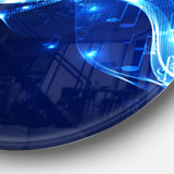 Blue Musical Background' Abstract Circle Metal Wall Art