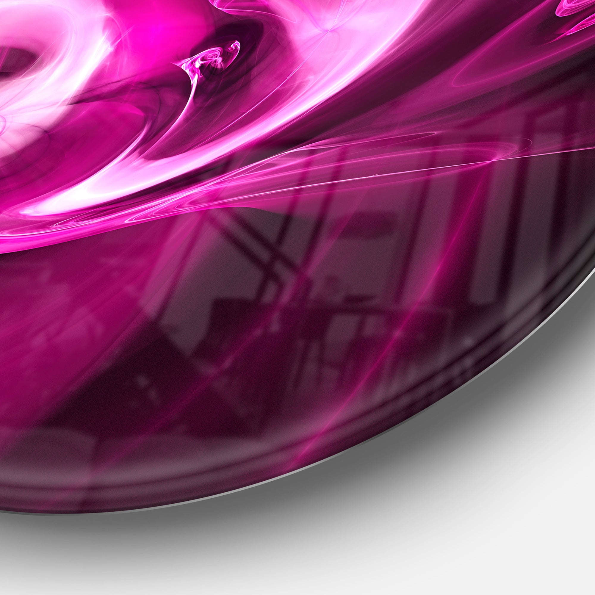 Colored Smoke Spiral Purple' Abstract Circle Metal Wall Art