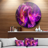Colored Smoke Blue Purple' Abstract Circle Metal Wall Art