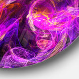 Colored Smoke Blue Purple' Abstract Circle Metal Wall Art