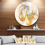 Billowing Smoke Yellow' Abstract Circle Metal Wall Art