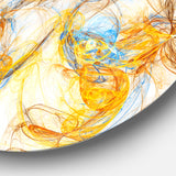 Billowing Smoke Yellow' Abstract Circle Metal Wall Art