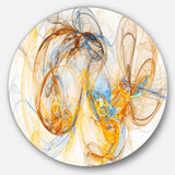 Billowing Smoke Yellow' Abstract Circle Metal Wall Art