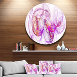 Billowing Smoke Magenta' Abstract Circle Metal Wall Art
