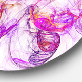 Billowing Smoke Magenta' Abstract Circle Metal Wall Art