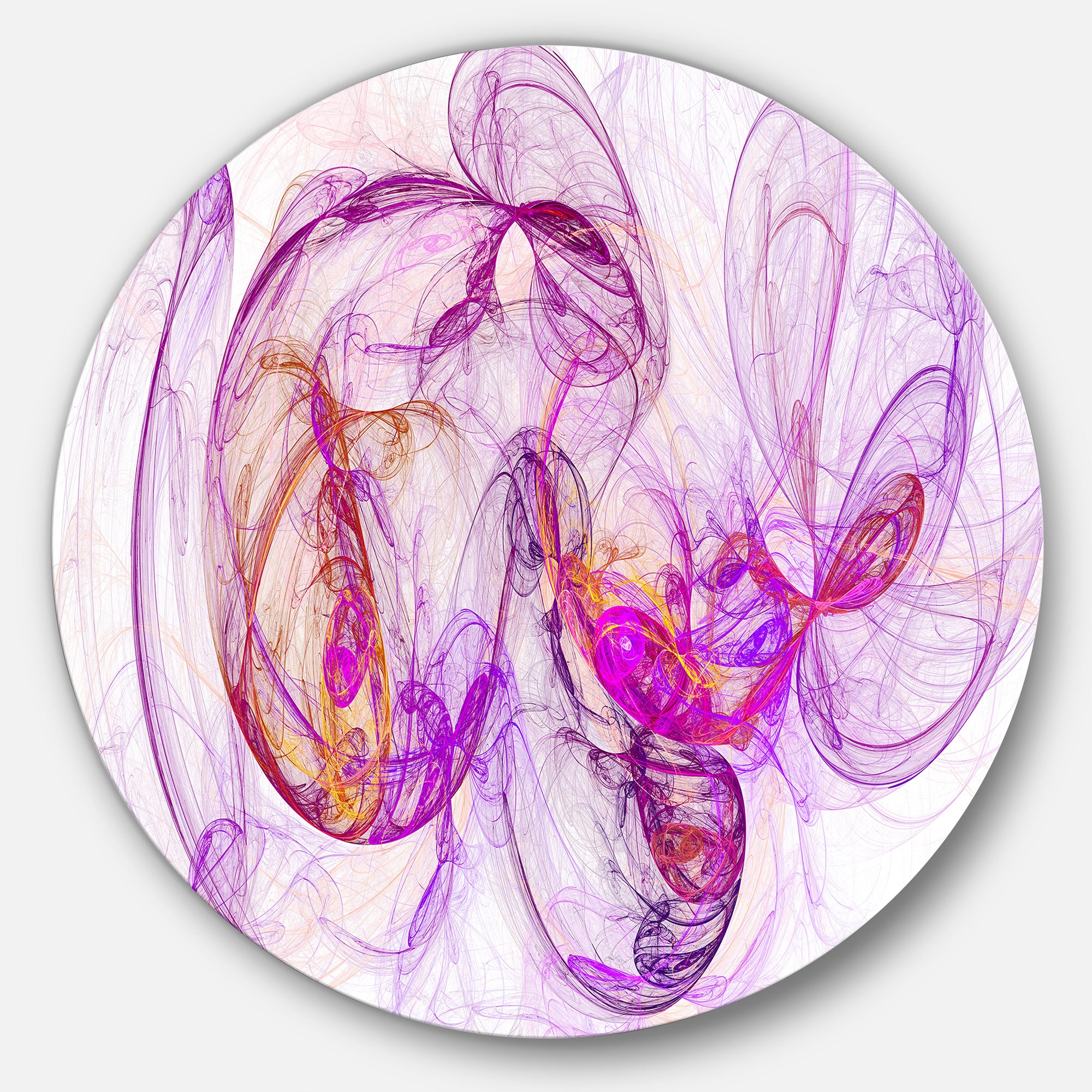 Billowing Smoke Magenta' Abstract Circle Metal Wall Art