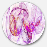 Billowing Smoke Magenta' Abstract Circle Metal Wall Art