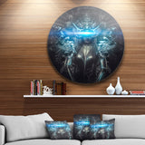 Woman Suit with Relief' Abstract Circle Metal Wall Art