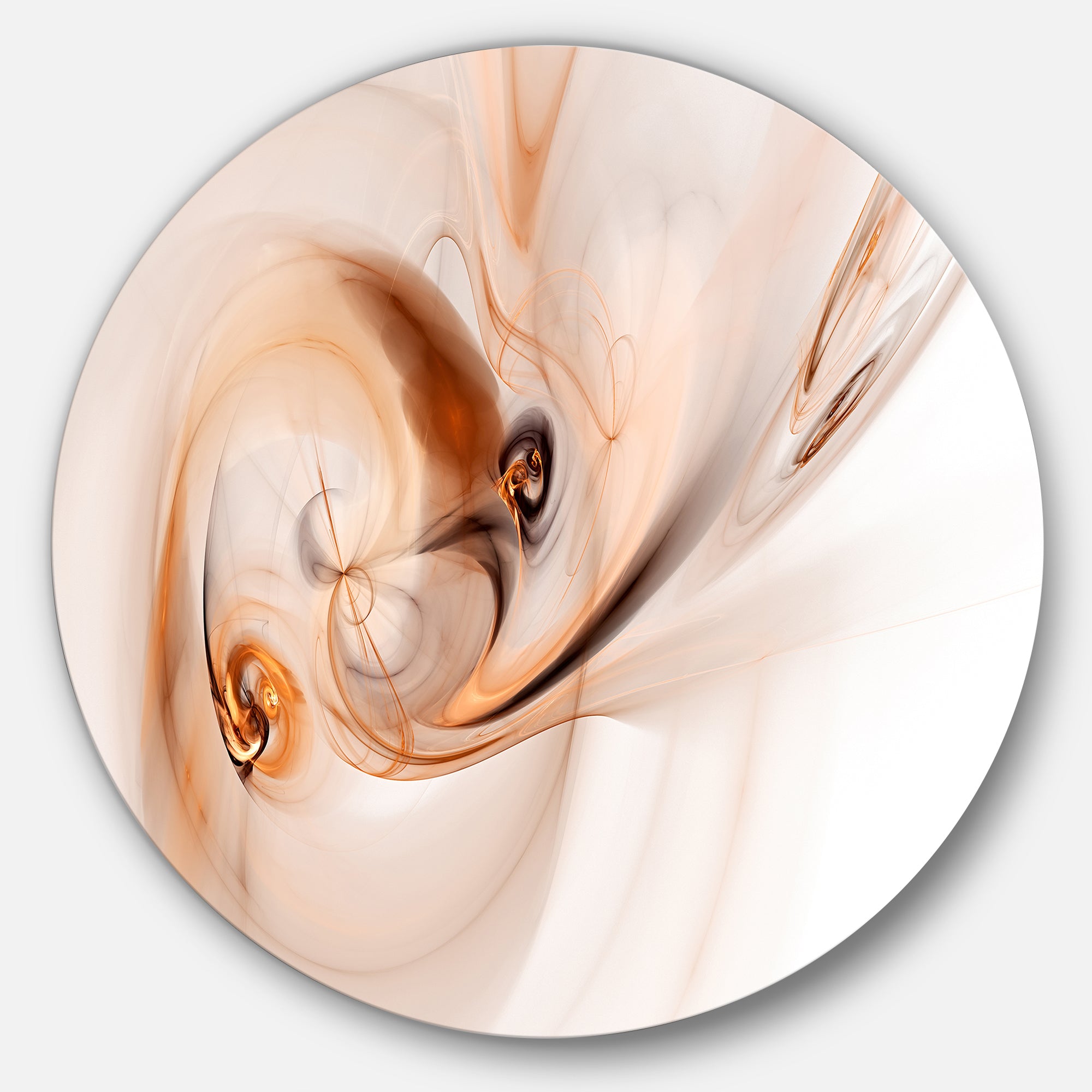 Spiral Nebula Space Orange' Large Abstract Circle Metal Wall Art