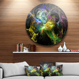 Wings of Angels Yellow' Abstract Circle Metal Wall Art