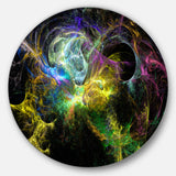 Wings of Angels Yellow' Abstract Circle Metal Wall Art