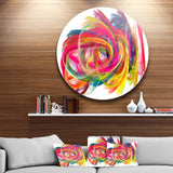 Colorful Thick Strokes' Abstract Circle Metal Wall Art