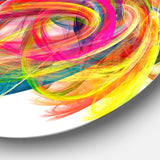 Colorful Thick Strokes' Abstract Circle Metal Wall Art