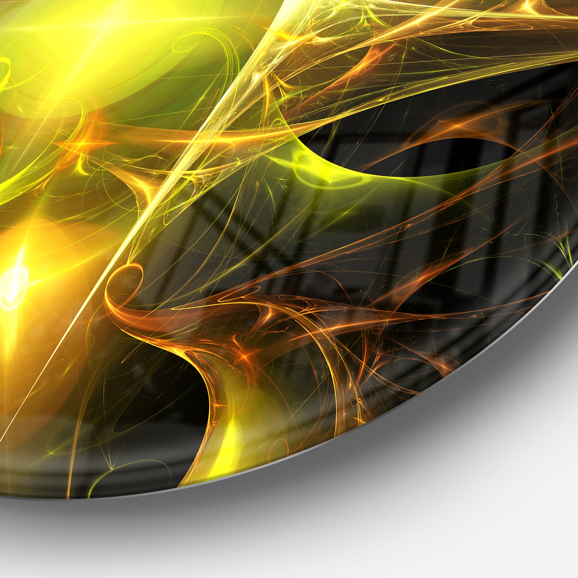 Golden Bright Candle' Abstract Circle Metal Wall Art
