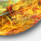 Yellow Swirling Clouds' Abstract Circle Metal Wall Art