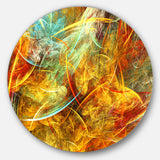 Yellow Swirling Clouds' Abstract Circle Metal Wall Art