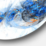 Colored Smoke Dark Blue' Abstract Circle Metal Wall Art