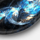 Colored Smoke Blue' Abstract Circle Metal Wall Art