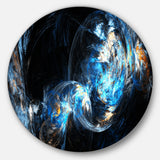 Colored Smoke Blue' Abstract Circle Metal Wall Art