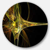 Large Fractal Artwork Yellow' Abstract Circle Metal Wall Art