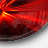 Red and Yellow Rays' Abstract Circle Metal Wall Art