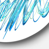 Blue Circled Waves' Abstract Circle Metal Wall Art