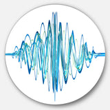 Blue Circled Waves' Abstract Circle Metal Wall Art
