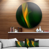 Green Gold Upright Waves' Abstract Circle Metal Wall Art