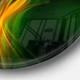 Green Gold Upright Waves' Abstract Circle Metal Wall Art