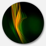 Green Gold Upright Waves' Abstract Circle Metal Wall Art