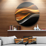 Gold Silver Inward Lines' Abstract Circle Metal Wall Art