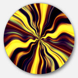 Yellow Purple Black Fantasy' Abstract Circle Circle Metal Wall Art