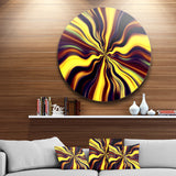 Yellow Purple Black Fantasy' Abstract Circle Circle Metal Wall Art