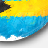 Bahamas Flag Illustration' Flag Painting Circle Circle Metal Wall Art