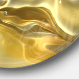 Golden Cloth Texture' Abstract Circle Circle Metal Wall Art
