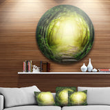 Magic Green Forest' Landscape Photography Circle Metal Wall Art