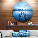 Deep into the Sea Pier' Seascape Circle Metal Wall Art