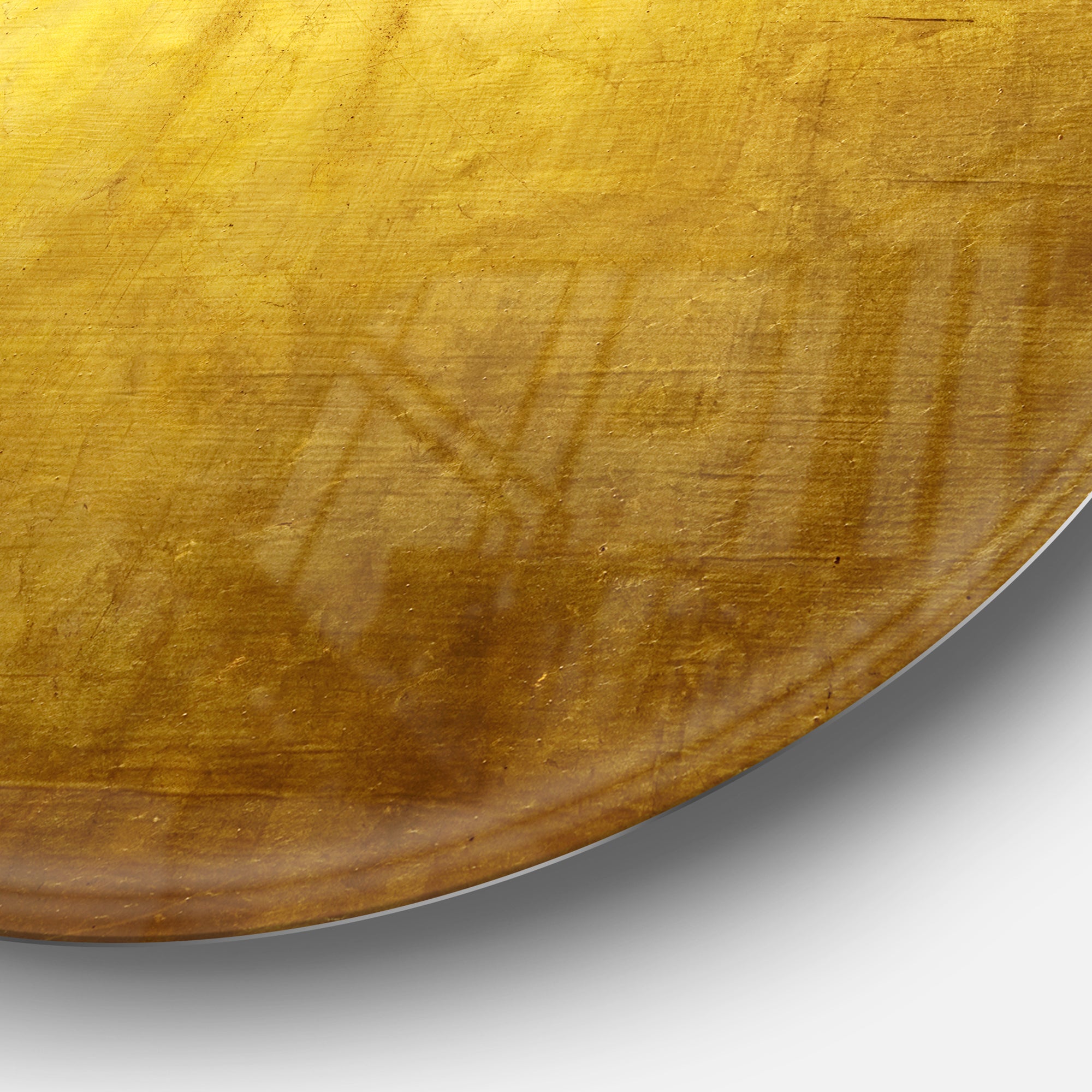 Gold Texture' Abstract Circle Metal Wall Art